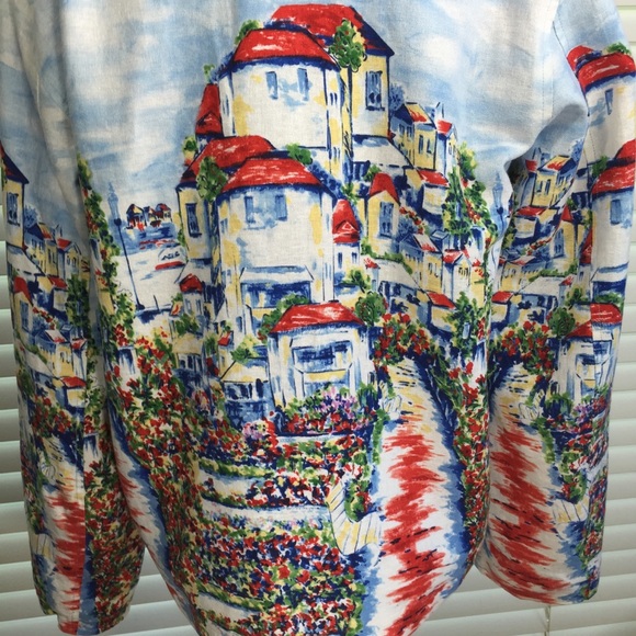 Beautiful Colorful Lined Linen Blend Jacket - Picture 7 of 8